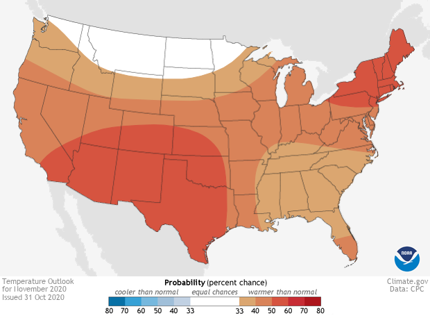Temperature probability map