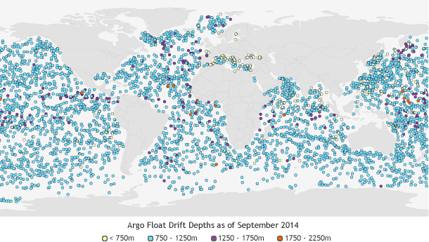 Float drift depth map