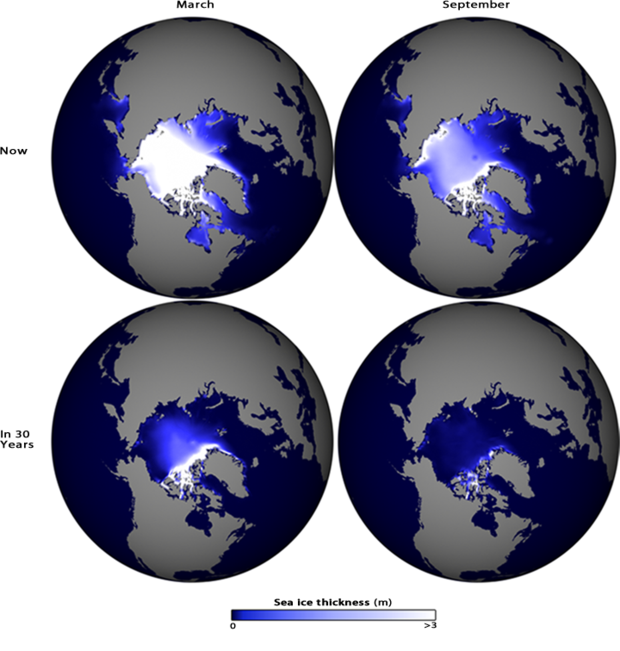 Will the Arctic be free of summer sea ice in 30 years?