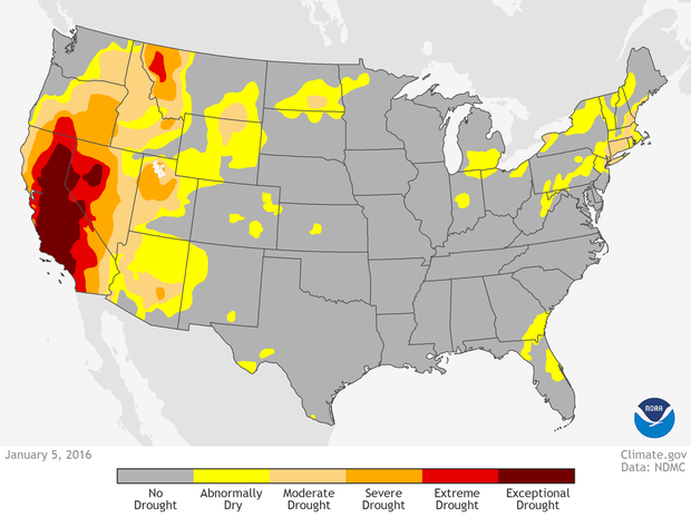 US Drought Monitor map, June 5, 2016
