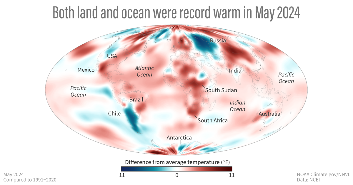 Global climate summary for May 2024 | NOAA Climate.gov