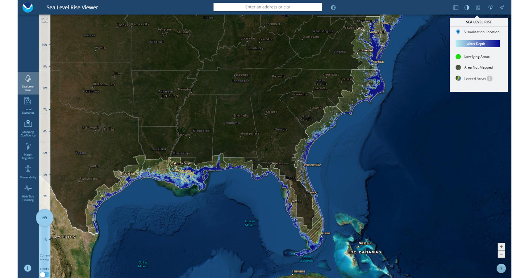 Sea Level Rise - Map Viewer | NOAA Climate.gov