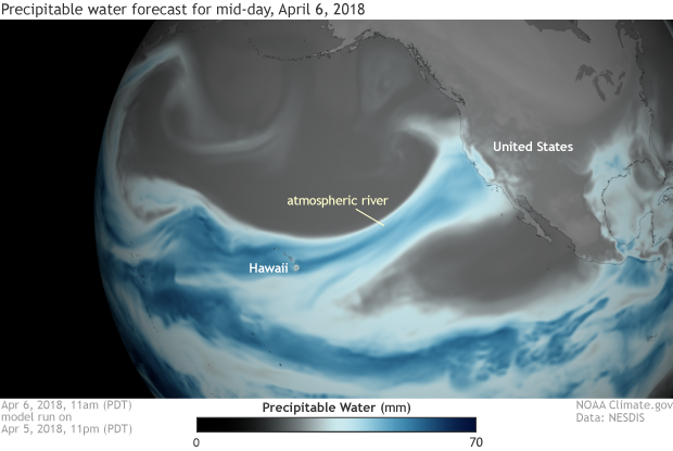Another atmospheric river soaks northern California in April 2018