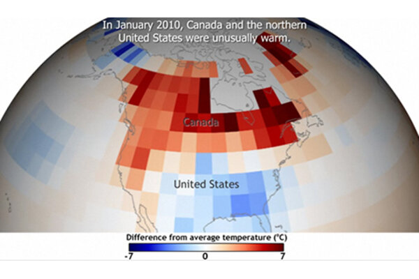 Arctic Oscillation Left Its Mark on N. Hemisphere 2010 Temps