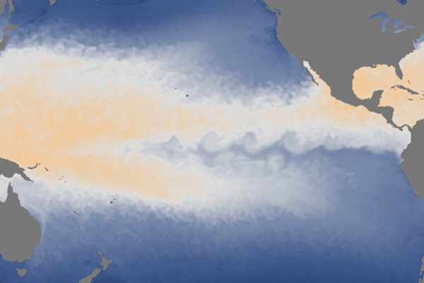 Time lapse of ocean temperatures shows El Niño fading, hints of La Niña