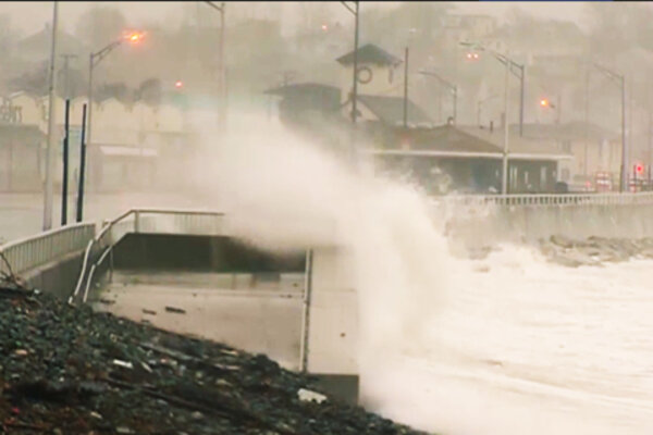 Photo of waves crashing during a hurricane