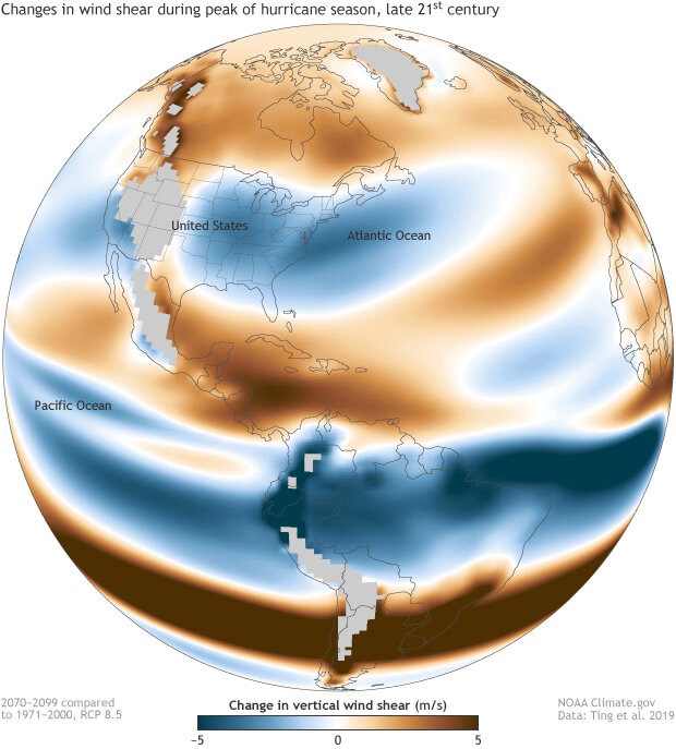 Wind shear change map