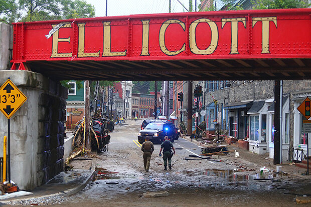 Photo showing Ellicott City flooding