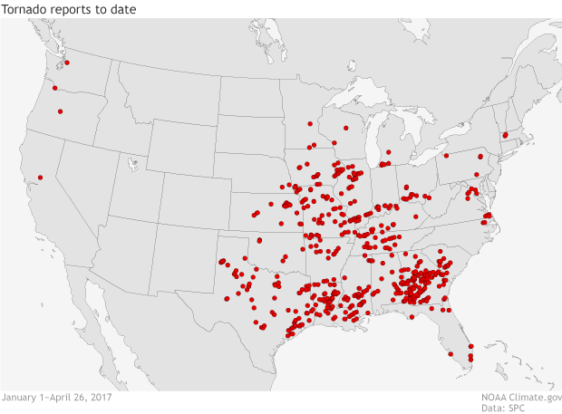 2017 year-to-date tornado reports