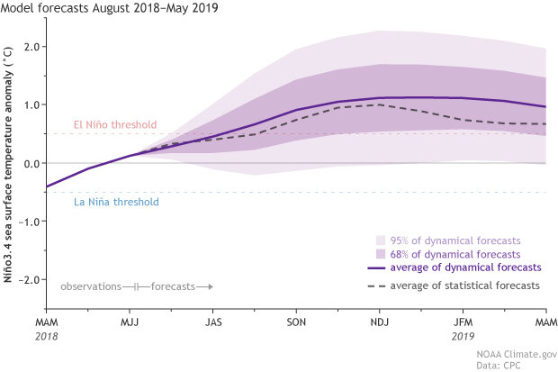 Model forecasts August 2018-May 2019