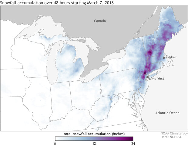 48-hour snowfall accumulations