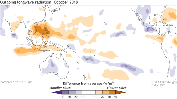 Cloudiness anomaly map