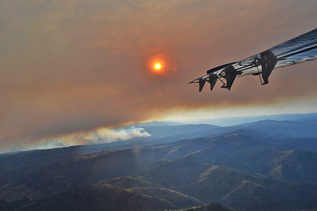 Sun viewed through Cow Fire plume