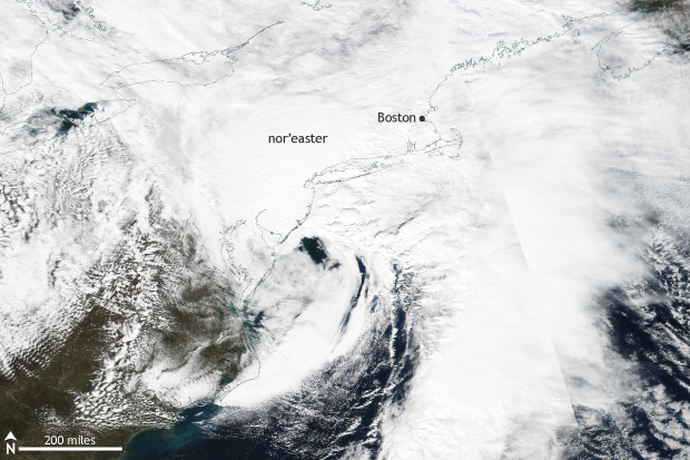 Snowstorm over eastern United States