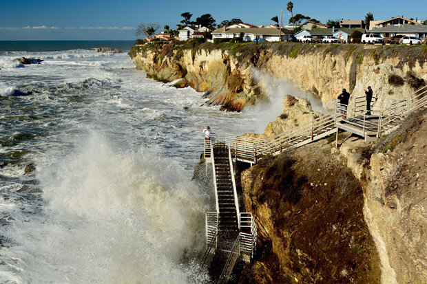 Waves crashing against Shell Beach