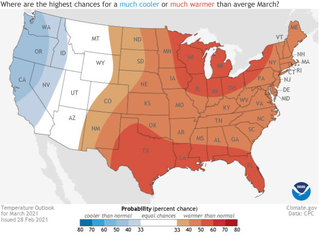 US Temp Outlook March 2021