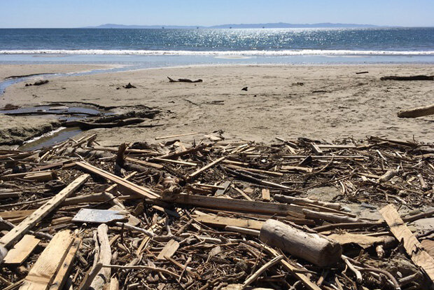 Summerland Beach after the Thomas Fire