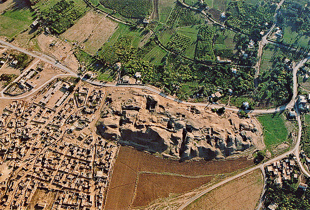 Aerial photo of ancient city of Jericho (Tell es-Sultan)