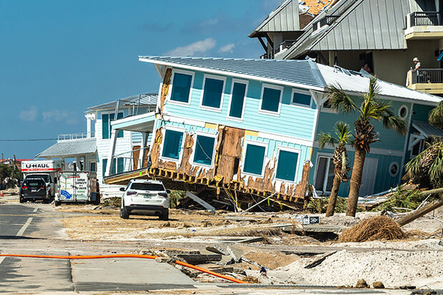 Storm surge damage