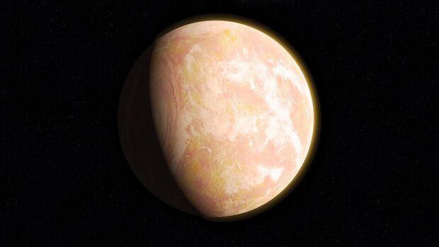 Pale orange dot planet
