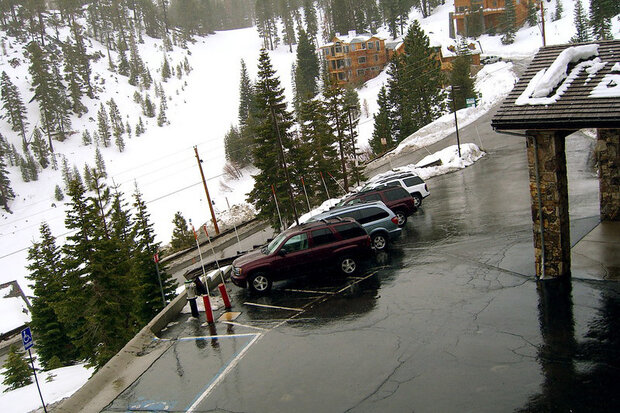 Wintertime rain at Lake Tahoe