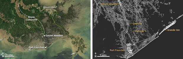 South Louisiana satellite image pair