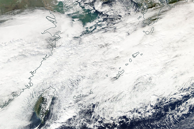 Satellite image over eastern Asia