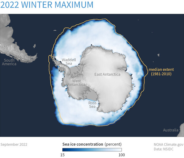 Antarctic sea ice, September 2022