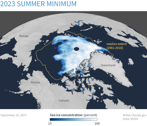 map of Arctic sea ice concentration 