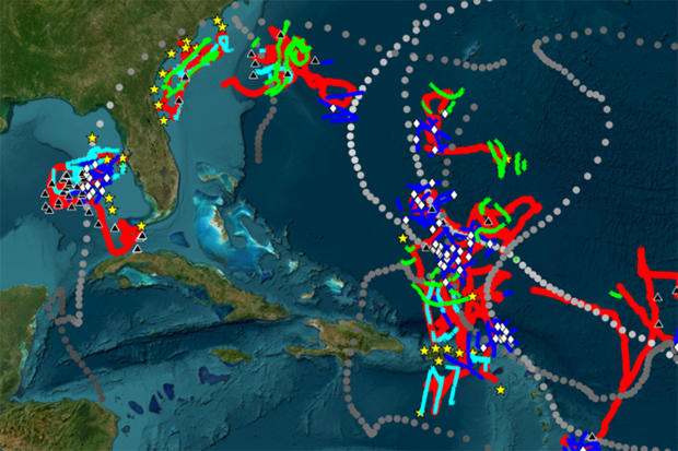 Hurricane-track map