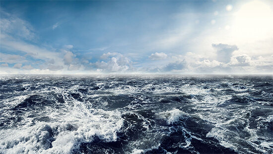 Image of waves in the deep sea