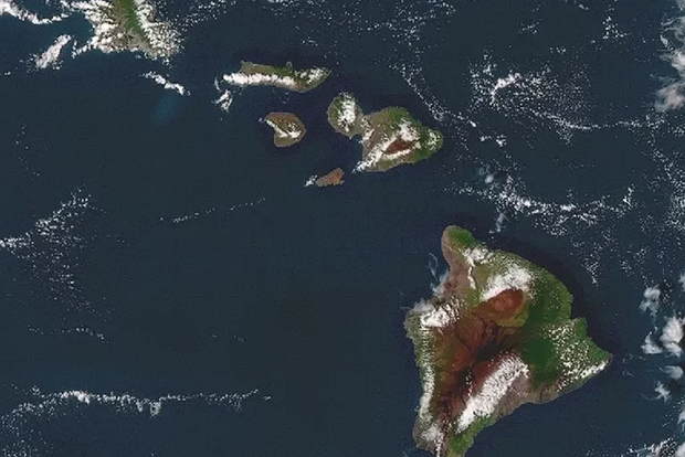 Hawaii seen from satellite