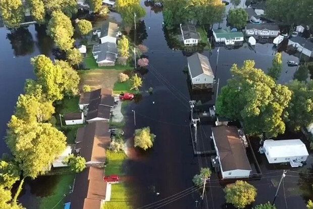 Flooded town