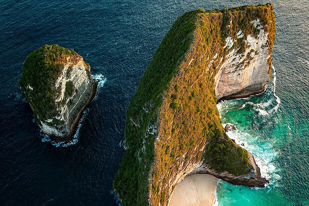 Aerial photo of Bali coast