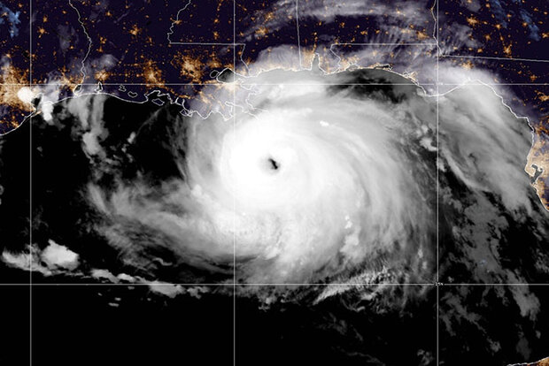 Satellite shot of Hurricane Idea at night