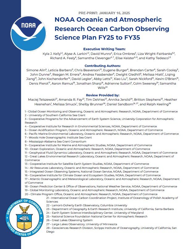 A thumbnail image for a report on Ocean Carbon Observing Science Plan FY25 to FY35