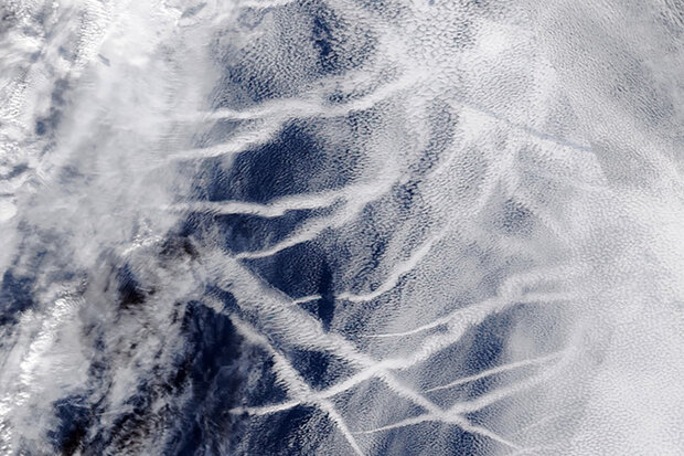 Satellite image of ship tracks