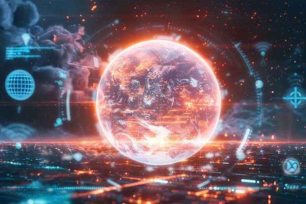 Computer projection of Earth