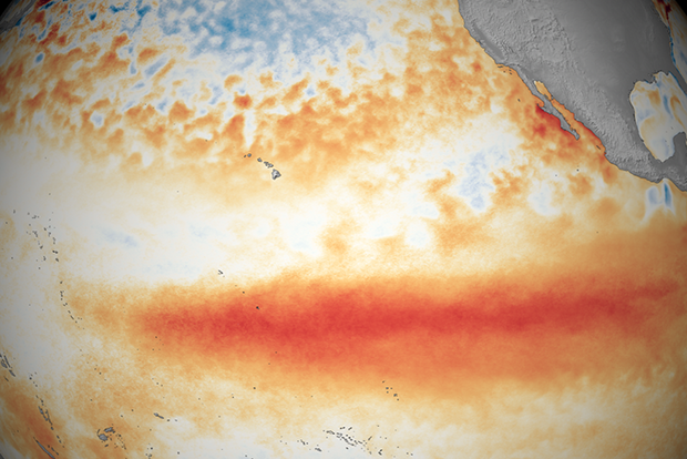 Heat anomaly image of the tropical Pacific Ocean