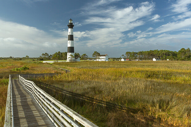 Bodie Island Lighthouse and wetlands