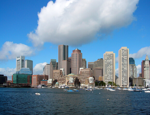 View of Boston from across Boston Harbor 