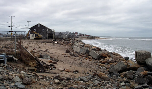 Rocks along shore