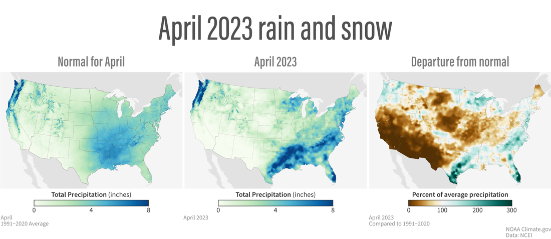 Trio of U.S. precipitation maps