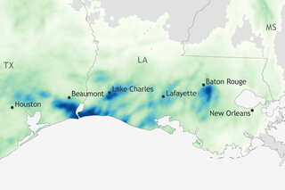 Map image for A foot of rain causes flash flood emergency in Louisiana during mid-May 2021