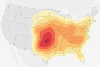 Sample image of the historic chances of severe weather for May 27