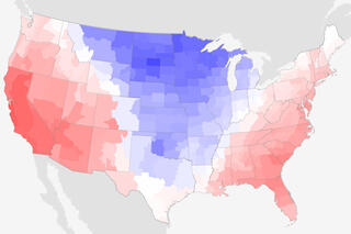 Sample image of the monthly difference from average temperature for the CONUS