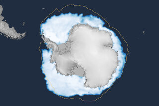 Map image for Antarctic sea ice reaches an early winter record low in June 2023