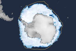 Map image for 2023 Antarctic sea ice winter maximum is lowest on record by a wide margin