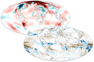 two small global maps of temperature and precipitation