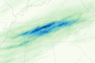 Map image for Torrential spring rains lead to flash flooding around Nashville at end of March 2021